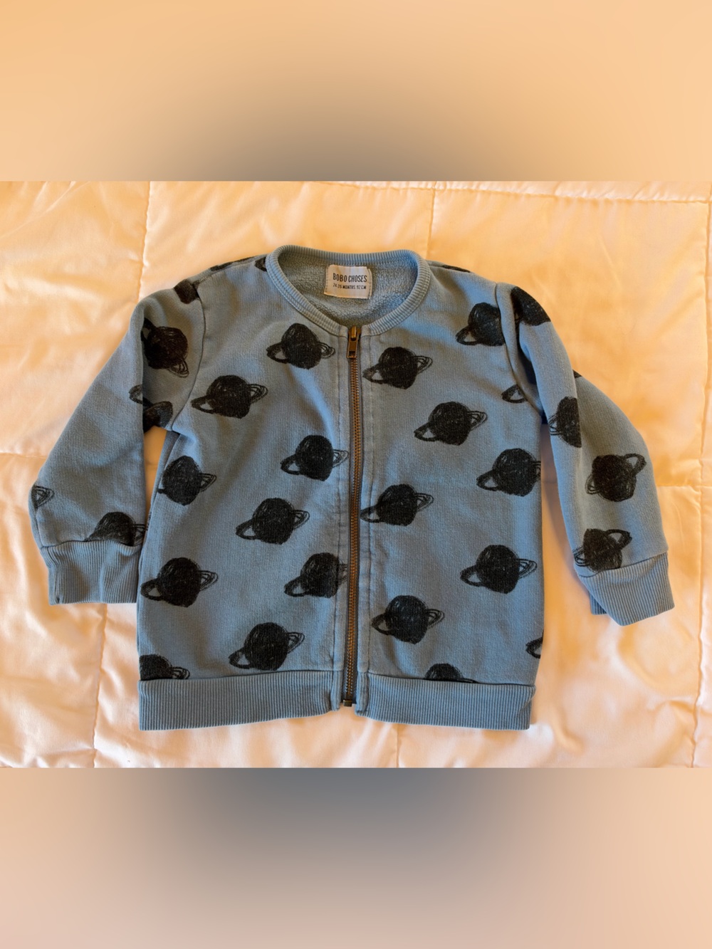 Bobo Choses Light Blue Planet Zip outerwear